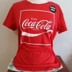 2/$25💥 Coca-Cola Tee Logo Graphic with Sequins T-shirt NWOT